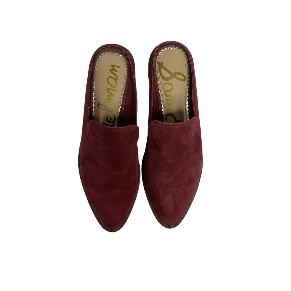 Sam Edelman Llewellyn Burgundy Suede Mules – Size 6